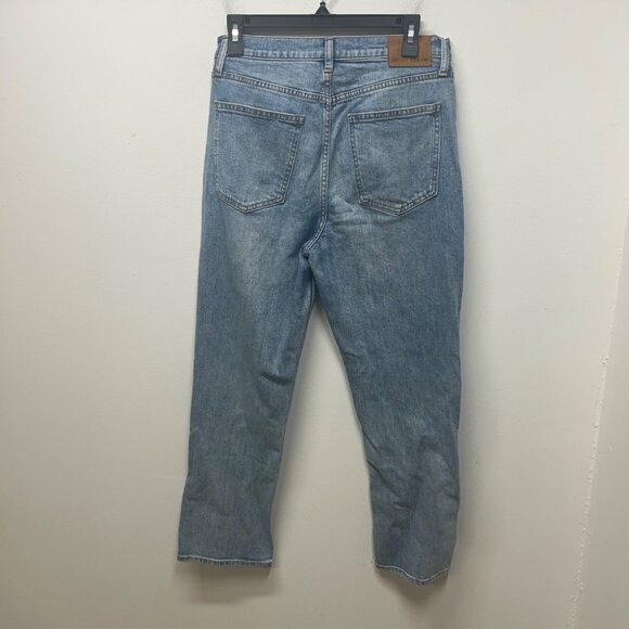 The Arlo High Rise Straight Jeans Denim Forum Size 30 Light Wash Button Fly - Picture 7 of 13